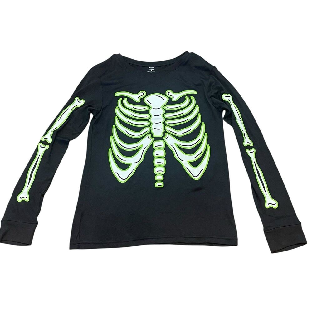 NEW DreamLife Halloween Pajamas Skeleton Top Only Family Pajamas Mens XS
